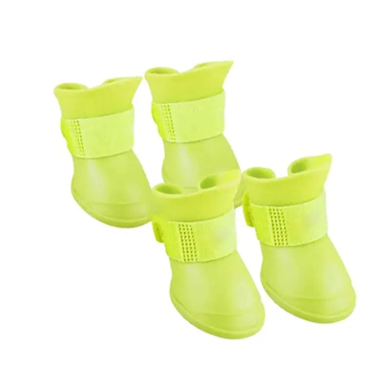 GOTOTOP 4Pcs Silicone Dog Boots Non Slip Dog Rain Boots All Weather Dog Shoes Dog Waterproof Shoes for Hot Pavement Snow Mud and Rain (M)