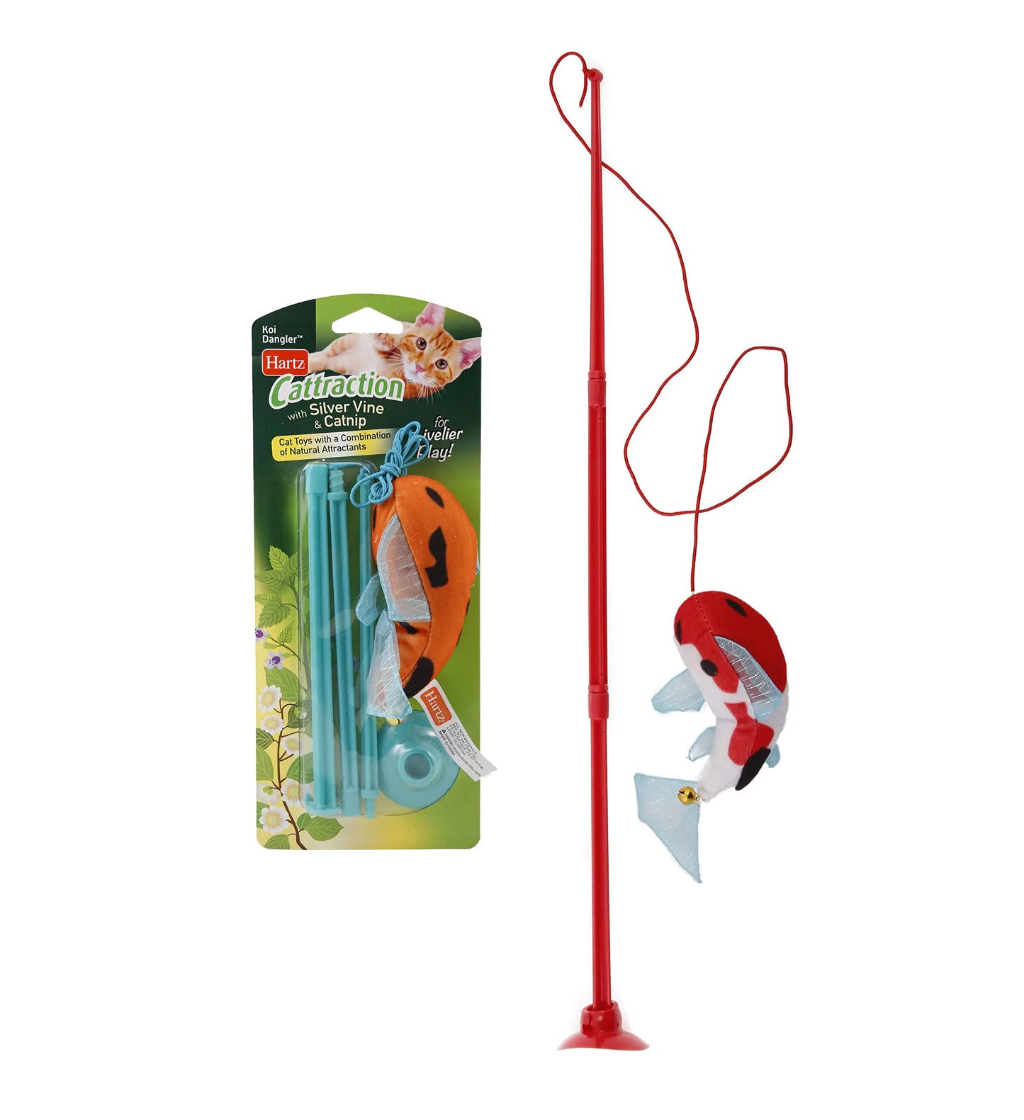 Dr. Q's Cattraction toy with Silver Vine & Catnip Koi Dangler