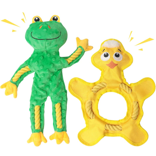 Plush Rope Dog Toys with Squeaker