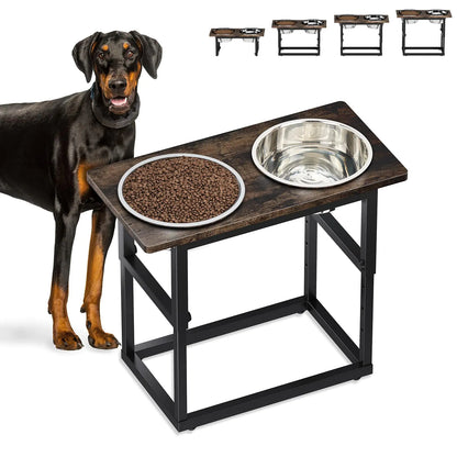 Elevated Dog Bowls for Large and Extra-Large Dogs with 5 Adjustable Heights