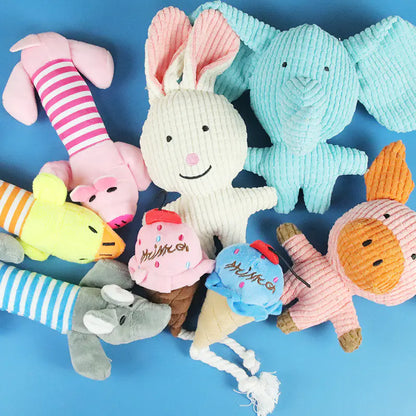 Durable Chew Dog Toys - Cartoon Plush Pet Toys
