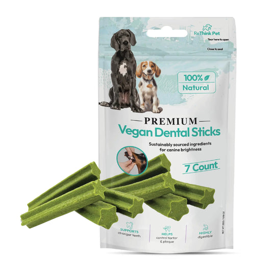 7 Pcs Premium Vegan Dental Sticks for Dogs All Natural Dog Dental Chew Dog Teeth Cleaning Chews Dog Breath Treats for Dogs Oral Hygiene Dog Chews for Cleaning Teeth Small Dog